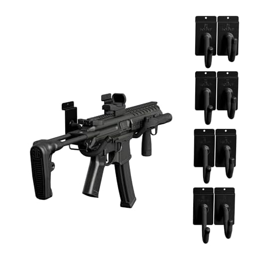 Hold Up Displays - Slat Wall Horizontal Gun Rack Storage and Shotgun Hooks Store Any Rifle Shotgun and Bow - Heavy Duty Steel - Made in USA (5 Pack)