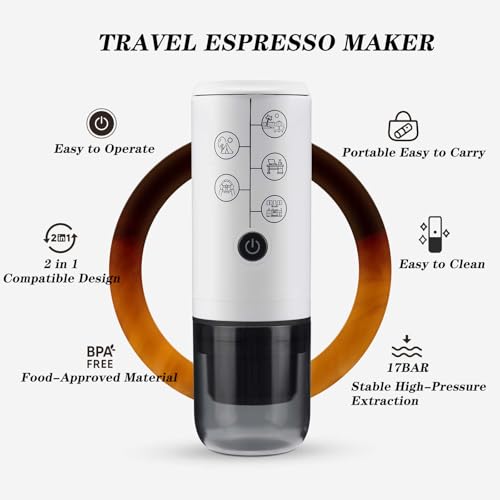 Cafetera Espresso Portátil con Presión 17 Bar 120 mL miniatura 3