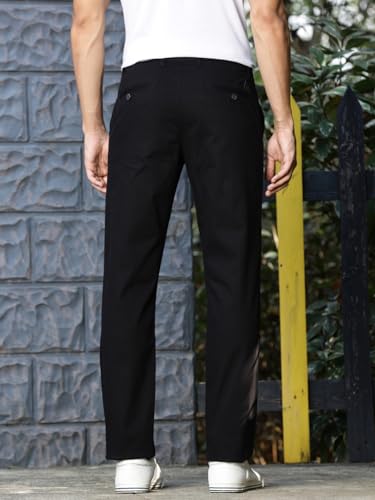 Image of Thomas Scott Men's | Solid | Light Weight | Breathable Fabric | 4 Pocket | Mid Rise | Regular Fit | Cotton Blend | Button Waist | Chino Trouser | Pants