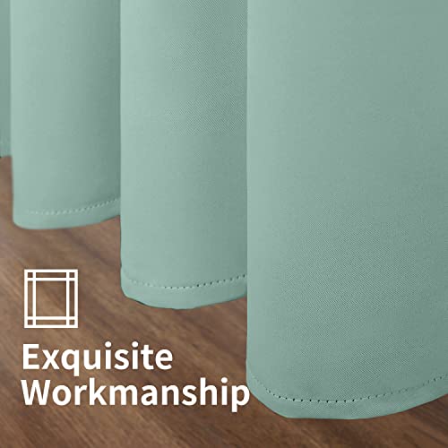 Image of YoungsTex Light Sage Blackout Curtains 63 Inch Length for Bedroom - Grommet Thermal Insulated Drapes Darkening Privacy for Living Room Windows, 2 Panels, 52 x 63 Inch
