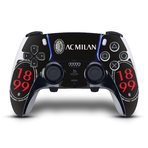 Head Case Designs Licenza Ufficiale AC Milan 1899 smisurato Arte Vinile Sticker Gaming Pelle Adesivo Compatibile con Sony Playstation 5 PS5 DualSense Edge Controller