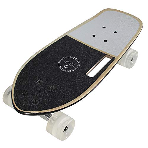Kryptonics Stubby 19 Inch Complete Skateboard - Panda Vibes, Black #TOP5