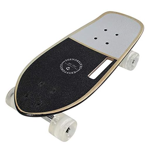 Kryptonics Stubby 19 Inch Complete Skateboard - Panda Vibes, Black