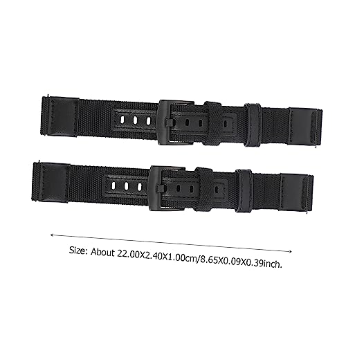 BESPORTBLE 2pcs Genuine Leather Nylon Wrist Watch Band for Replaceable Watchband Fit Wrist Watch2