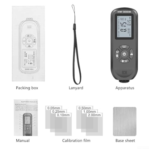 Calibrador de Espesor de Recubrimiento Digital Portátil HW300S con Inducción Magnética y Modos Estadísticos para Medición Precisa en Manufactura e Inspección (Negro) miniatura 3