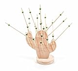 Kaktus Spießhalter alpina 27 Party-Spieße, Käse-Spieße, Kaktus Holz Spießhalter, Höhe ca. 20 cm