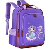 JOJOOKIDS Mochila para niños de 15 pulgadas, duradera y funcional, bolsa de libros para niños, bolsa perfecta para jardín de infantes o primaria, Púrpura Galaxy, L, Classic
