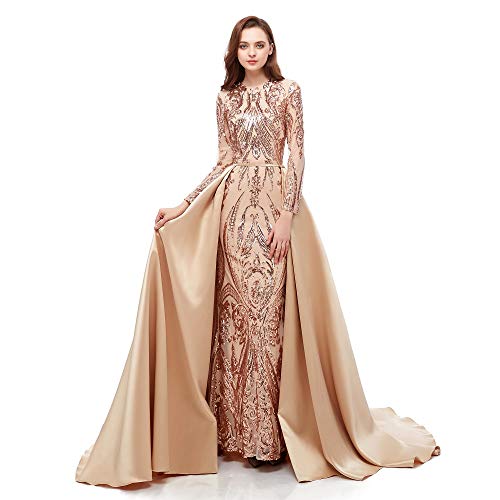 Mermaid Evening Dress Detachable Train Prom Party Dress Celabrity Gown2