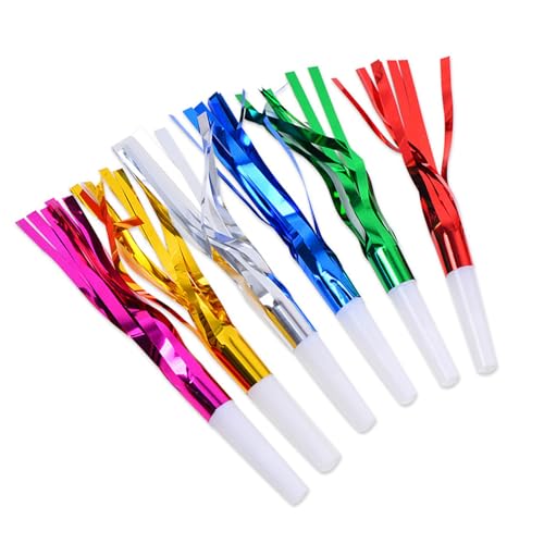 SYEYCW 36 Pcs Colorful Noise Makers, Partys Horns Blowers for Adults and Teenager, Glitter Metallic Fringed Party Whistles, Graduation Party Noise Maker, for Birthday, New Years, Favor Supplies