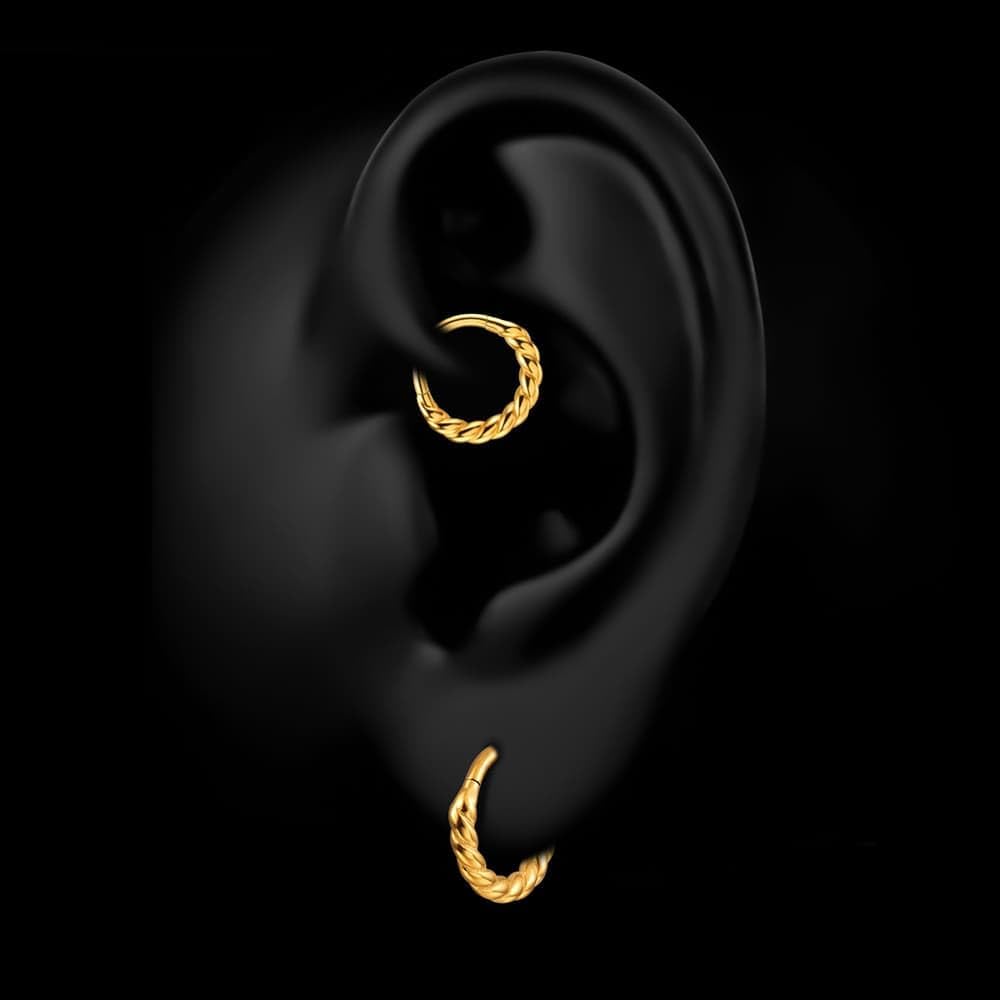 Septum rings hoops,1PCS 16G/8mm Ring Multi-Cones Surgical Stainless Steel Nose Ring Hoop Jewelry Clicker Cartilage Earring Hinged Segment Daith Piercing