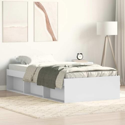 MOBCANT Bettgestell, Betten Futonbett Familienbett Polsterbett Geeignet für Wohnungen Gästezimmer Schlafzimmer Hotel l Weiß 100x200 cm MOBCANT Bettgestell, Betten Futonbett Familienbett Polsterbett Geeignet für Wohnungen Gästezimmer Schlafzimmer Hotel l Weiß 100x200 cm
