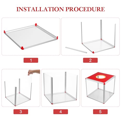 Operitacx Transparent Acrylic Lottery Box 9.84 Inch Square Raffle Ticket Draw Box for Charity Fundraising Voting and Donation Collection - Image 3