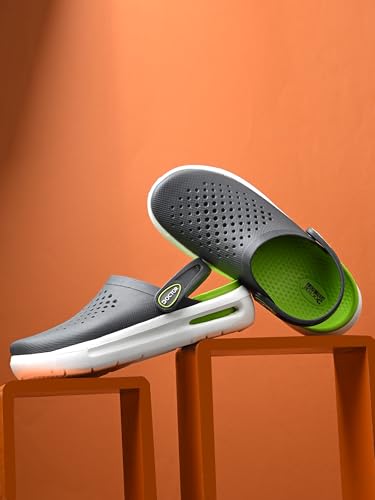 Image of Men Platform Clogs with Adjustable Back Strap | Lightweight EVA Cushioned Sole | Breathable Anti-Slip Everyday Wear Footwear for Indoor & Outdoor Use