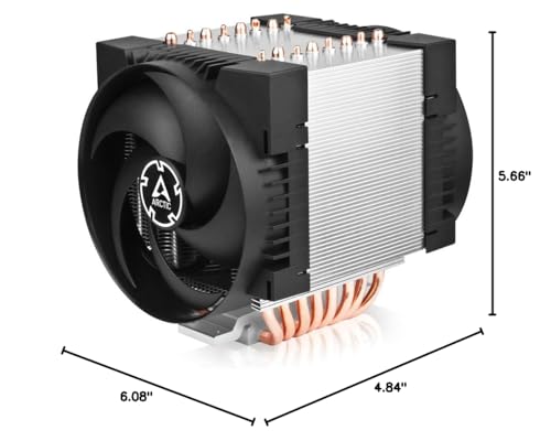 Image of ARCTIC Freezer 4U-M for AMD: SP6, sTR5, SP3, TR4, sTRX4, SWRX8 and Intel: LGA4189, LGA 4677-4U & UP, Server CPU Cooler, 2 x 120 mm Fans, 400-2300 RPM, Rack Cooling Fan, Server Fan, Rack Fans