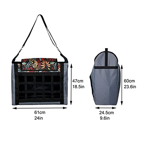 Paardenhooi opbergtas opknoping hay draagtas met verstelbare riem trage feeder tas Hooivoerzak (Color : Black) - Image 5