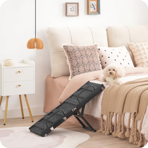 Dog-Ramp-32-Long-Adjustable-Dog-Ramp-for-Small-Dogs-5-Adjustable-Height-Dog-Steps-Folding-Pet-Ramp-with-Non-Slip-Mat-Safety-Side-Rails-for-Couch-Bed-or-Car-Black-and-Gray-DRHB801