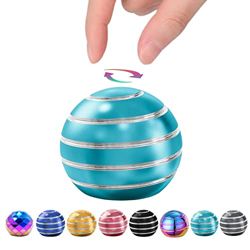 Kinetic Desk Toy Ball, Fidget Spinner Ball For Adults For Office, Optical Illusion Toys For Anxiety Adhd Add Edc (Light Blue) #TOP5