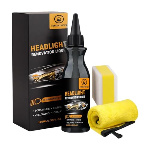 Kit de pulido de faros | 100ml eliminación de arañazos y restauración - Eliminador De Arañazos Para Faros De Coche - Para Sedán SUV Furgoneta Autocaravana Pickup Remolque, Eliminación De Amarilleo Y O
