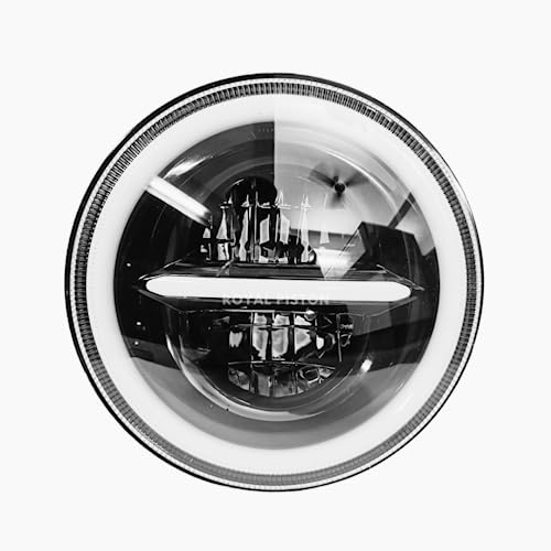 Image of HJG LED Headlight Minus With Ring LED Headlight 110W With DRL, High Beam | 2023 CREE LED | Korean Chip Compatible with Royal Enfield, Thar