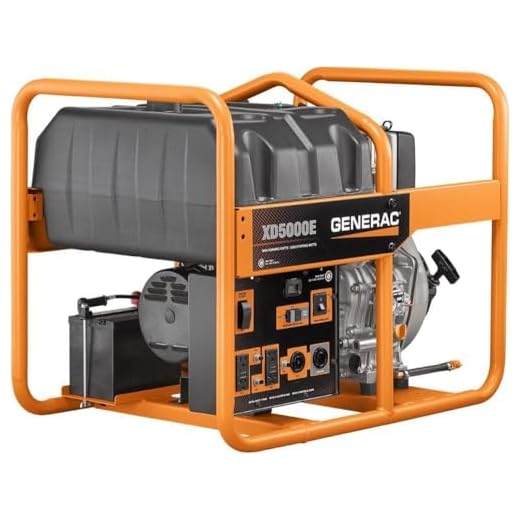 Generac 6864 XD5000E 5000-Watt Diesel-Powered Portable Generator - Ideal for Emergency Backup Power and Job Sites - Reliable Power for Demanding Applications - CARB Compliant