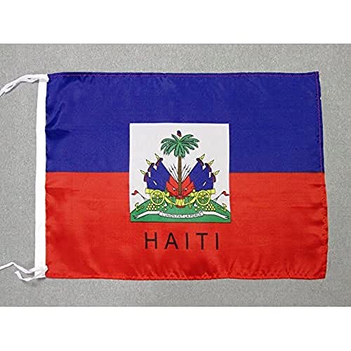 AZ FLAG - Drapeau Haïti - 45x30 cm - Pavillon Haïtien Polyester Léger Avec Deux Cordelettes - 20g