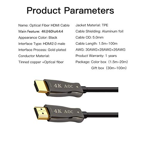光ファイバーHDMIケーブル 10m 2本セット Amazon | 光ファイバーHDMIケーブル 33フィート AOC 高速HDMI2.0