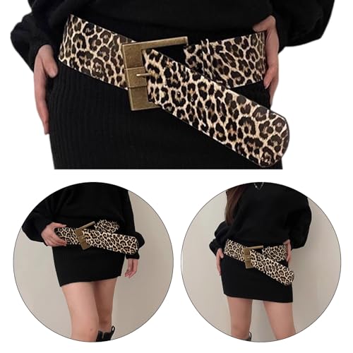 Leopards Print Wide Waist Belt Fashion Adjustable Belt Casual Wear Waist Belt For Men And Women2