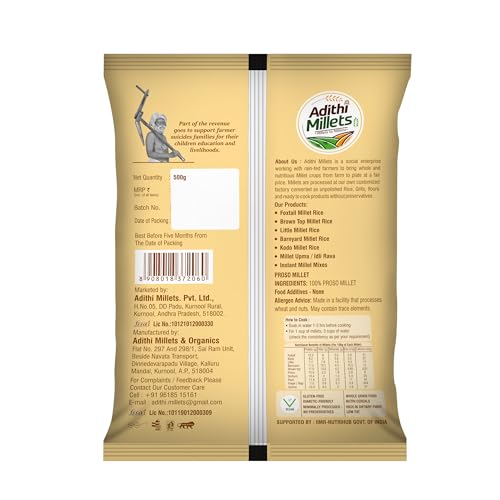 Image of ADITHI MILLETS - BAJRA /PEARL Millet 900gms (450gm x 2 Pack) (Bajra,Pearl Millet,Kambu, Sajje, Sajjalu) Natural whole grains organic Combo pack unpolished Millets Rice (900gm)