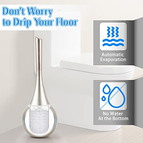 Whiidoom Modern Toilet Bowl Brush And Holder Stainless Steel Base Toilet Cleaning Brush Set (Rose Gold) #TOP3