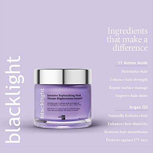 Oligo Professionnel Blacklight Intensive Replenishing Hair Mask for Dry Damaged Hair and Growth with 11 Amino Acids | Damaged Hair Treatment Mask | Sulfate Free Hair Mask - Image 5
