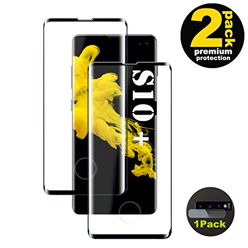 KUTUKU Galaxy S10 Plus Panzerglas Schutzfolie, [2 Stück] Hohe Qualität Gehärtetem Glass [Fingerabdrucksensor Kompatible] [HD Clear] [Blasenfrei] Panzerglasfolie für Samsung Galaxy S10 Plus
