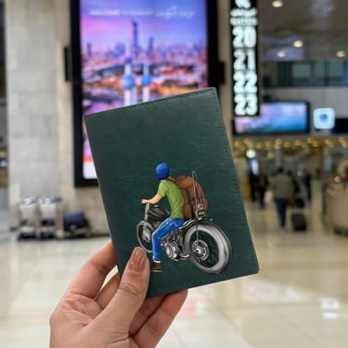 Image of The Messy Corner Unisex Vegan Leather Passport Cover | Classy & Stylish Printed Travel Case | (Forest Green, Roadrush)