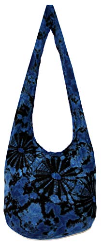 Image of TIE DYE Bohemian Hipster Hobo Boho Hippie Crossbody Bag Purse Black Tone 39 inch