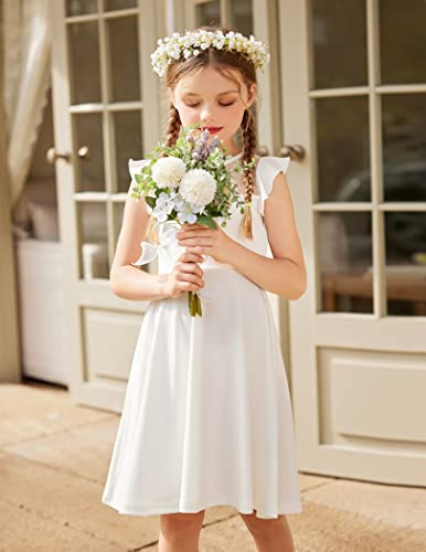 Arshiner BLS006121_W_160 Girls Dress Summer Ruffle Sleeve Mesh A Line Casual Party Dresses thumb #3