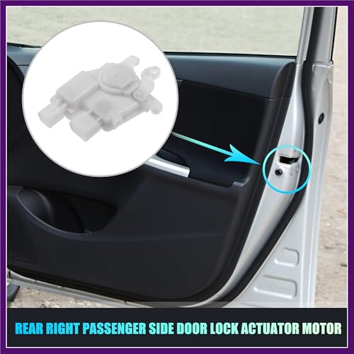 Image of Rear Right Passenger Side Power Door Lock Actuator Motor for Honda Odyssey LX 5-Door Side Slide Door Lock Door Latch Actuator Assembly No.72623-SHJ-A01 White Premium Fit Design