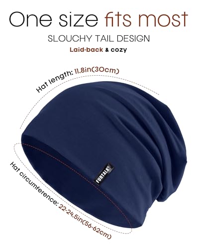 Image of FURTALK Slouchy Beanie for Men Women Breathable Cotton Summer Beanie Unisex Running Sleeping Skull Caps Chemo Headwear
