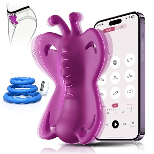 Couples Sex Toys App Remote Control Wearable Vibrator - Srap On Vibrating Panties with Separate Male Cock Ring Clitoral Stimulator Adult Toys for Women BDSM Hands Free Vibrator 9 Vibration