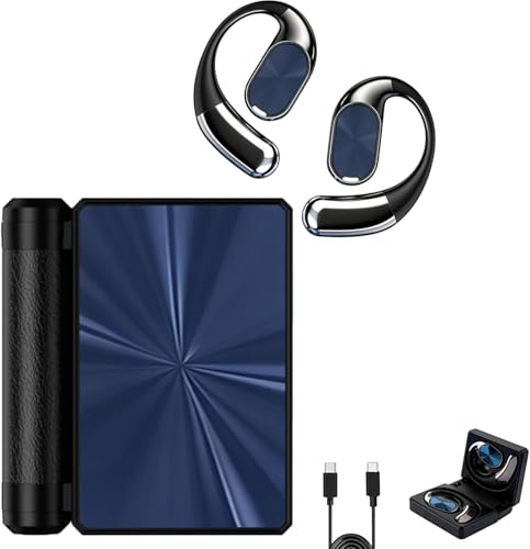 Narshton Open-Ear Headphones Bluetooth 6.0 Wireless Earphones IPX5 Sweat Resistant 24H Playtime & 80H Standby Secure Comfortable Fit Clear Mic for Running Workouts & Outdoor Activities-Black