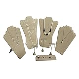 Ikee Design Linen Jewelry Necklace Display Bust for Necklaces, Earrings and Rings