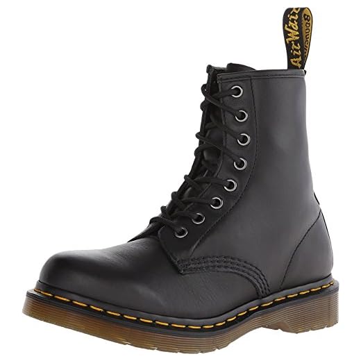 Dr. Martens Women's 1460W Originals Eight-Eye Lace-Up Boot Combat, Black Nappa, 9
