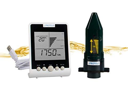 Preisvergleich Produktbild Füllstandsanzeige für Heizöltank mit Antennenverlängerung für Erdtanks, funktote Bereiche. Ultraschall-Füllstandssensor (batteriebetrieben) mit separatem Funk-Display, Funkübertragung bis zu 150m: . EcoMeter Plus