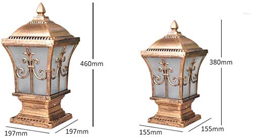 Pillar lantern creative square post pole lamp bronze étanche IP54 pour cour - 2