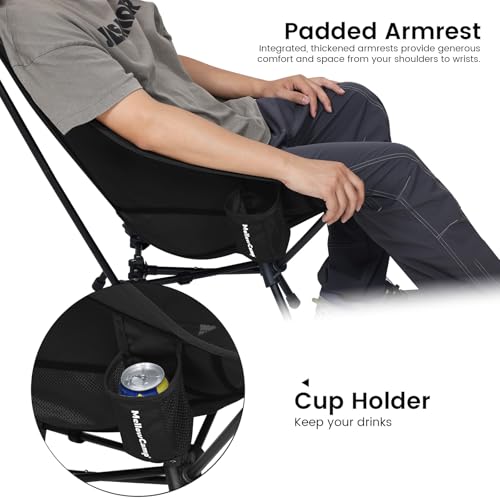 Silla Plegable para Camping MellowCamp con Respaldo Alto y Almohada, Ligera y Portátil, Soporta 374 lbs miniatura 7
