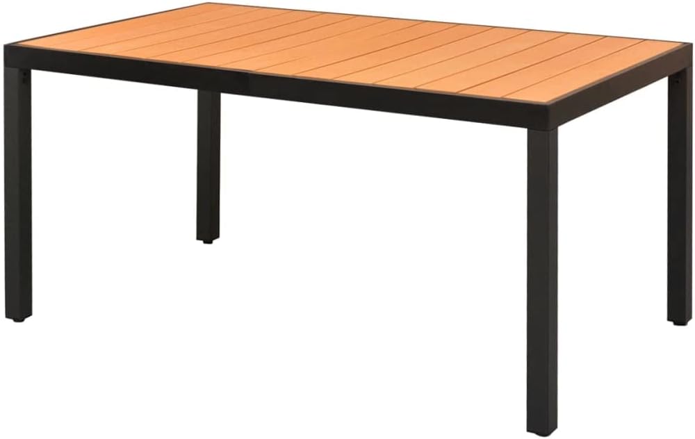 Patio Table,Outdoor Dining Table, Outdoor Coffee Table, Outdoor Patio Furniture,Balcony Table,Patio End Table,Weather Resistant,Easy Assembly,for Deck,Lawn,Garden, Brown 59.1"x35.4"x29.1"