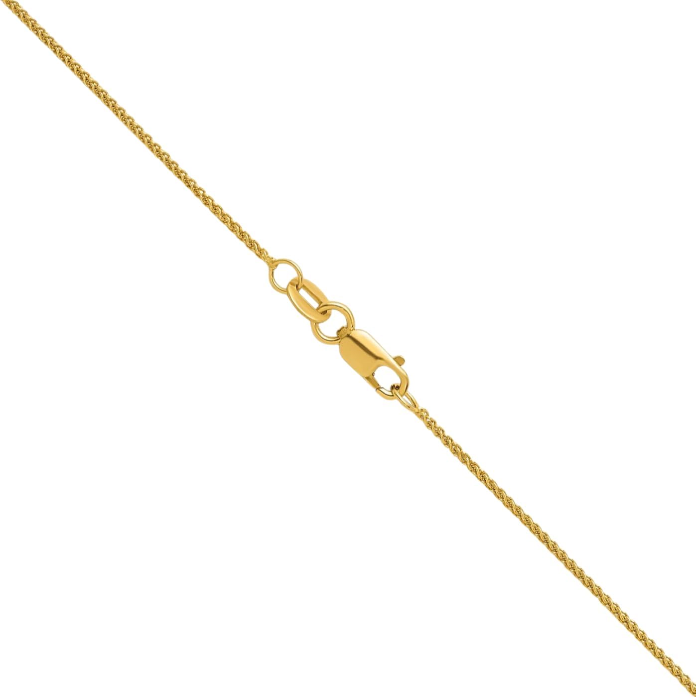 IceCarats 18K Solid Yellow Gold 1.1mm Dainty Wheat Chain Necklace 16 inch Polished for her