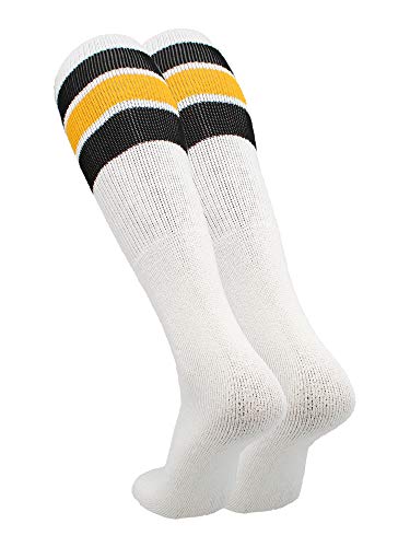 Retro Tube Socks with Stripes for Men & Women - 3 Stripe, 70's 80's Deadlift Socks2