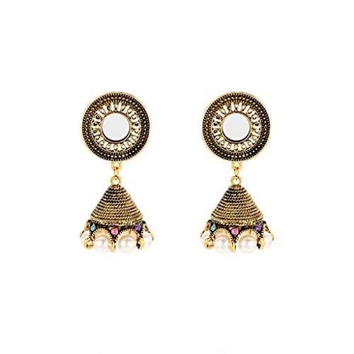 EDTO Women's Wedding Bridal Crystal Dangle Earrings Multi Marquise Filigree Flower Chandelier Clip-On Dangle Earrings