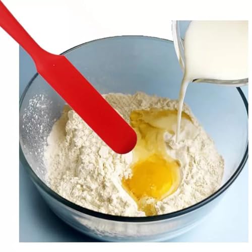 Image of Baskety Silicone Non-Stick Heat Resistant Multi-Purpose Kitchen Tools | Set of 2 Red | Spatula Spoon Small 21cm + Spatula Spreader /Butter Knife 24cm for Cooking & Baking