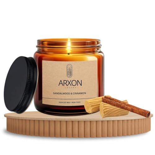 Image of Soy Wax Scented Candles, 100g Each, Pack of 1, 50-60 Hours Burn Time (Sandalwood &Cinnamon)