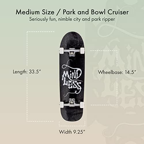 Mindless Longboards Longboard gótico, adulto unissex, preto (preto), 23,5 cm x 85 cm
